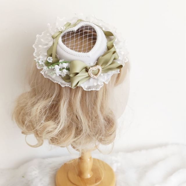 Lolita Lace Trim Straw Hat