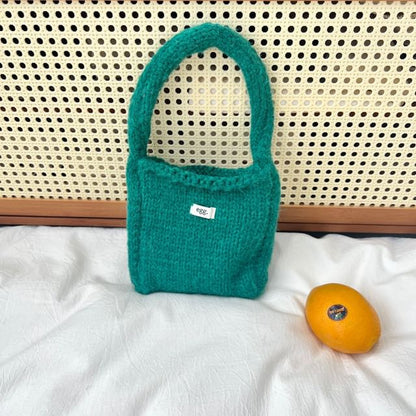 Plain Label Applique Knit Shoulder Bag