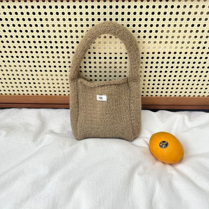 Plain Label Applique Knit Shoulder Bag