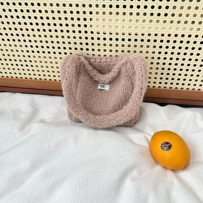 Plain Label Applique Knit Shoulder Bag