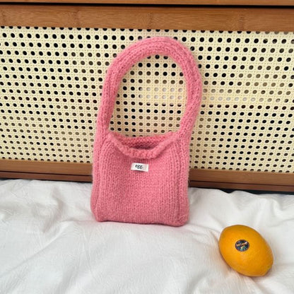 Plain Label Applique Knit Shoulder Bag