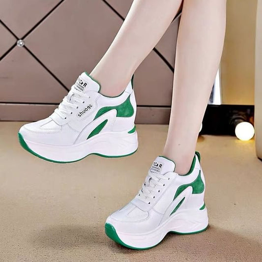 Platform Panel Hidden Wedge Sneakers