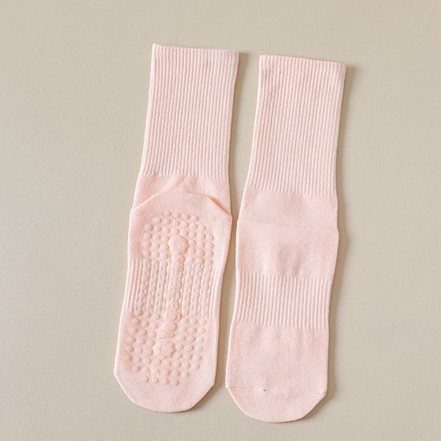 Plain Ribbed Anti-Slip Socks