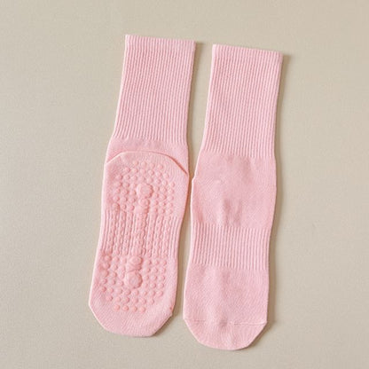 Plain Ribbed Anti-Slip Socks