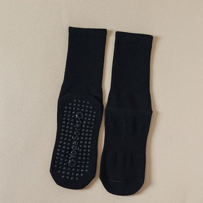 Plain Ribbed Anti-Slip Socks