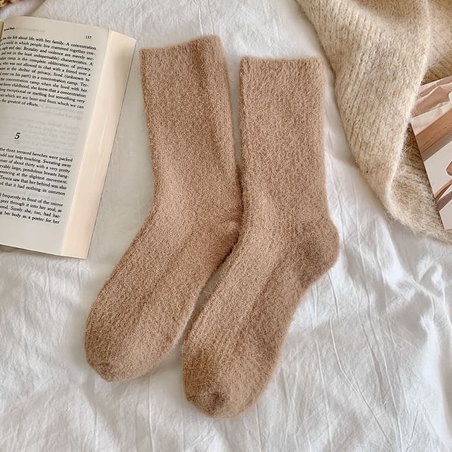 Plain Fluffy Socks