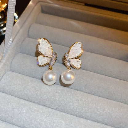 Bow / Floral Faux Pearl Alloy Earring (Various Designs)