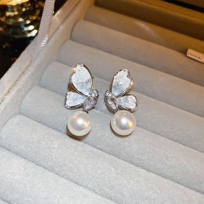 Bow / Floral Faux Pearl Alloy Earring (Various Designs)