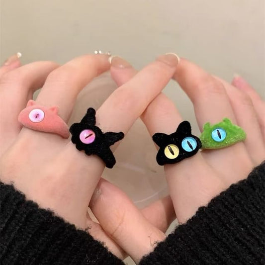 Monster Flocking Alloy Open Ring (Various Designs)