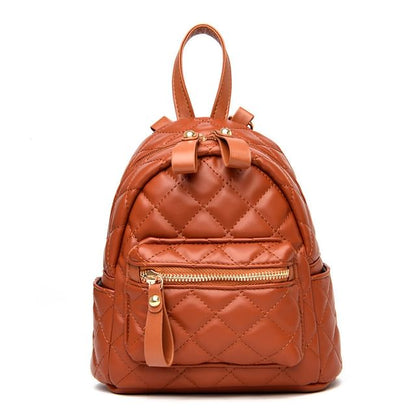 Faux Leather Quilted Backpack