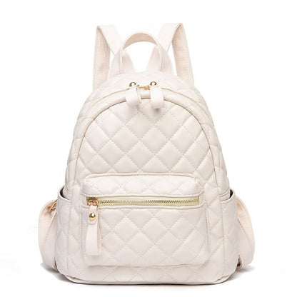 Faux Leather Quilted Backpack