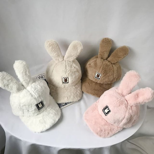 Applique Rabbit Ear Chenille Baseball Cap
