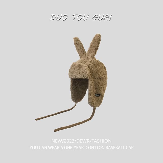 Rabbit Ear Chenille Trapper Hat