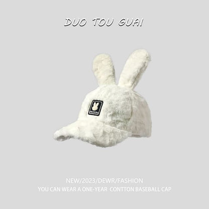 Applique Rabbit Ear Chenille Baseball Cap