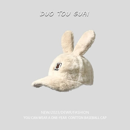 Applique Rabbit Ear Chenille Baseball Cap