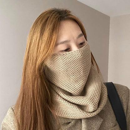 Plain Multi-Way Knit Scarf / Beanie