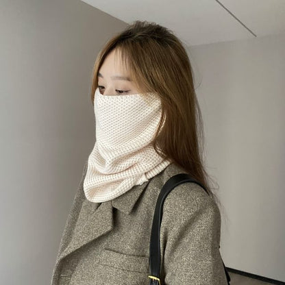 Plain Multi-Way Knit Scarf / Beanie