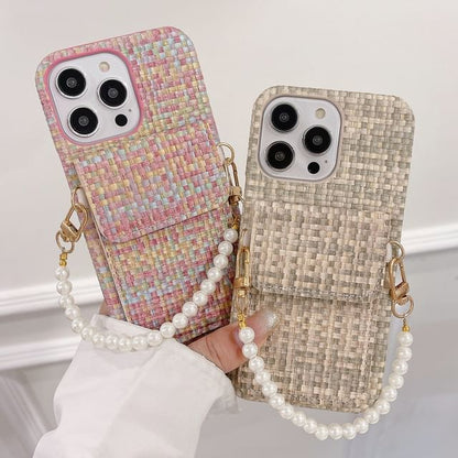 Faux Pearl Fabric Phone Case