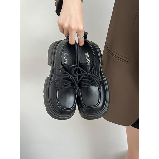 Platform Plain Lace Ups