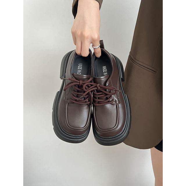 Platform Plain Lace Ups