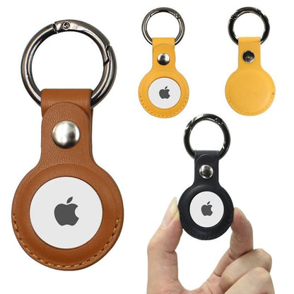 Keyring Faux AirTag Holder Leather