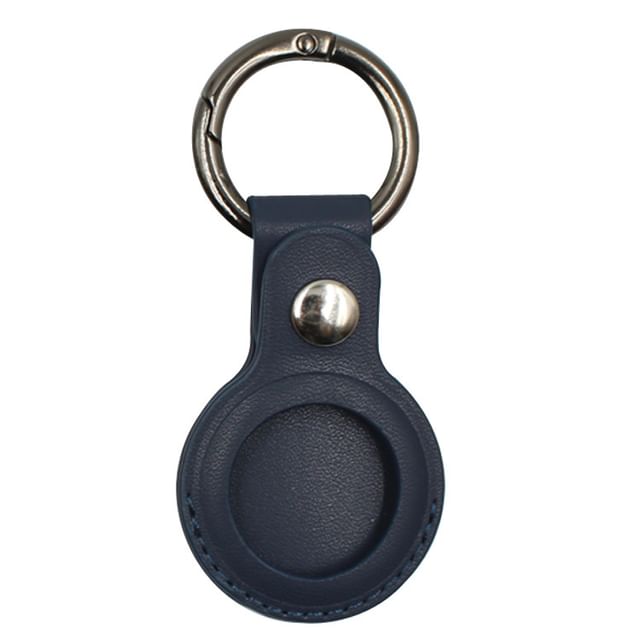 Keyring Faux AirTag Holder Leather