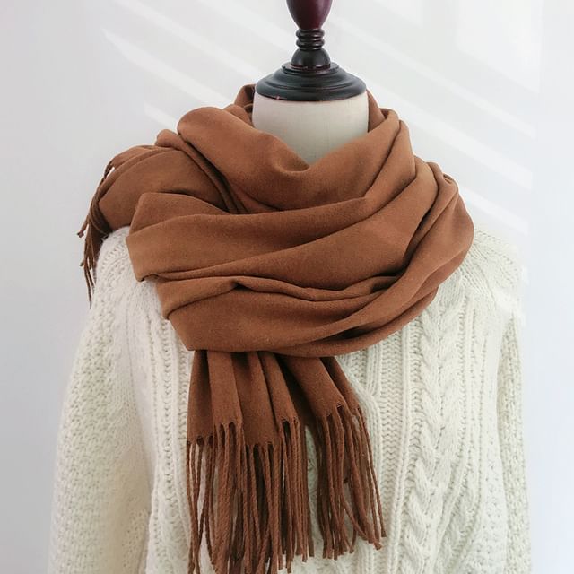 Plain Fringed Scarf