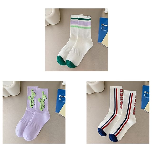 Printed Ribbed Socks / Set