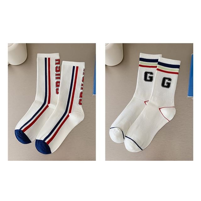 Printed Ribbed Socks / Set