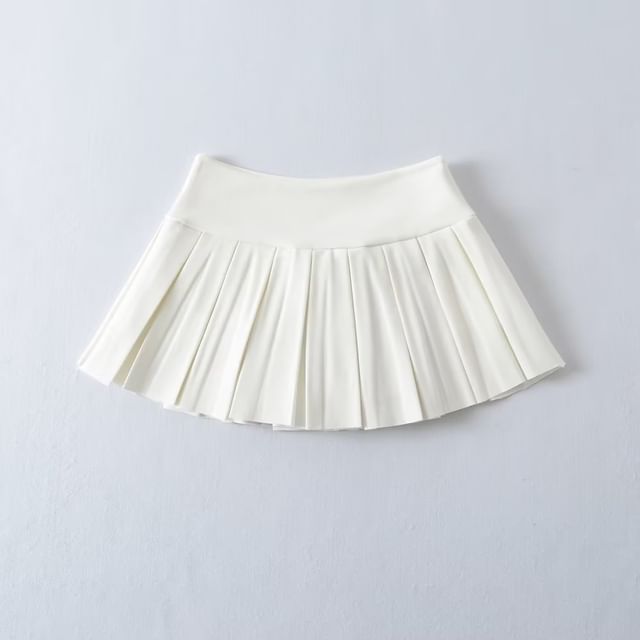 Casual Low-Waist Mini Pleated Skirt