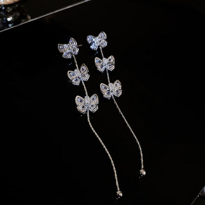 Bow Rhinestone Drop Earring