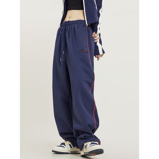 Low Rise Striped Loose-Fit Wide-Leg Sweatpants