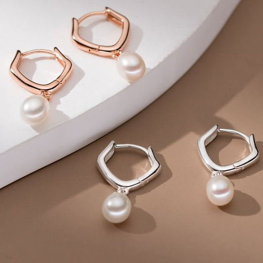 Faux Pearl Hoop Earring