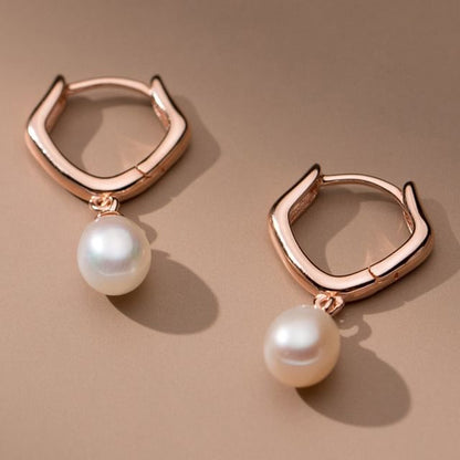 Faux Pearl Hoop Earring