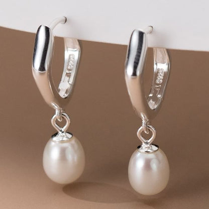 Faux Pearl Hoop Earring