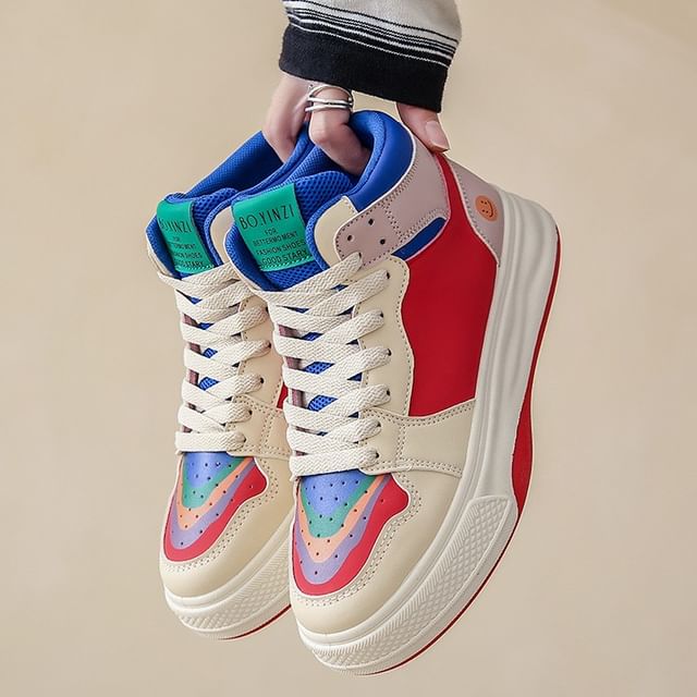 Color Block High Top Sneakers