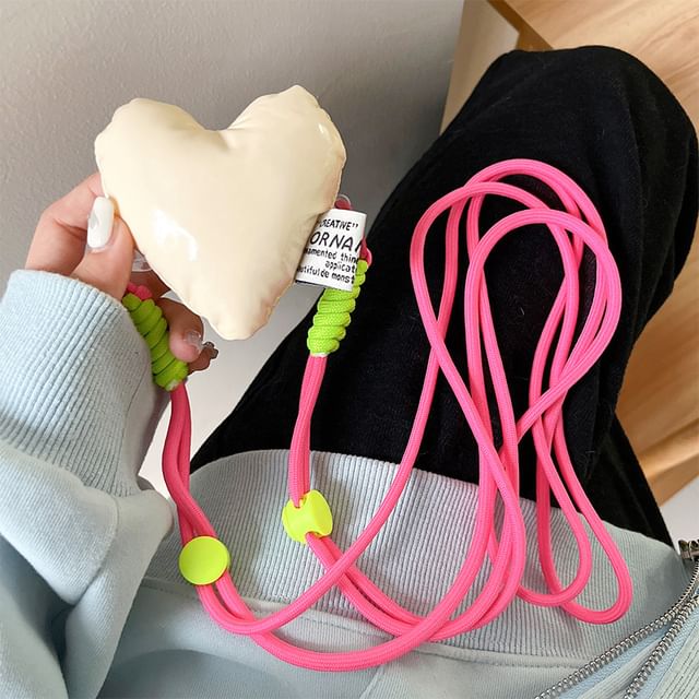 Heart Padded Clip On Phone Lanyard