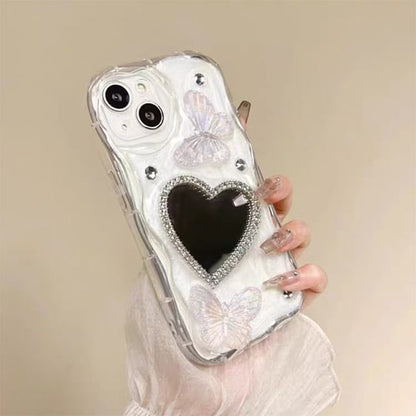 Butterfly Heart Mirrored Phone Case