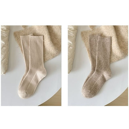 Plain Ribbed Short Socks Set