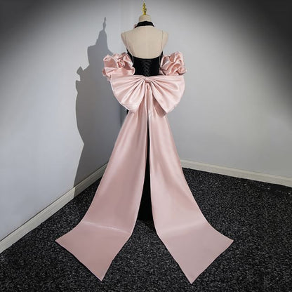 Sheath Gown Back Neck Bow Halter Evening
