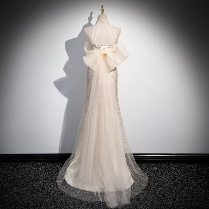 Sleeveless Mesh A-Line Evening Gown