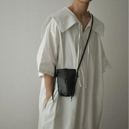 Plain Faux Leather Mobile Phone Crossbody Bag