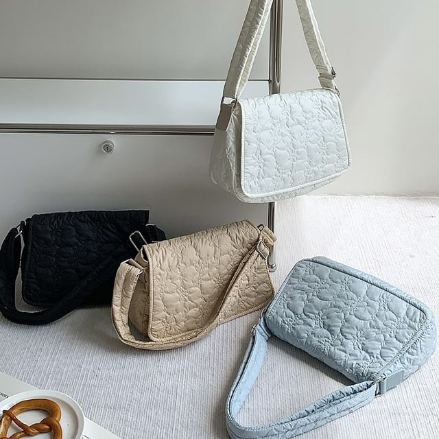 Plain Padded Flap Crossbody Bag