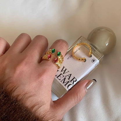 Rhinestone Alloy Open Ring