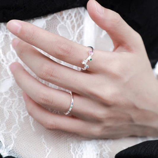 Rhinestone Alloy Open Ring (Various Designs)