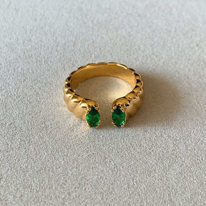 Rhinestone Alloy Open Ring