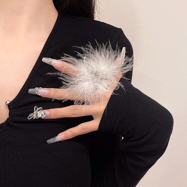 Feather Open Ring Alloy
