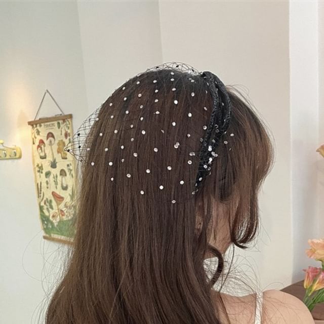 Mesh Rhinestone Headband
