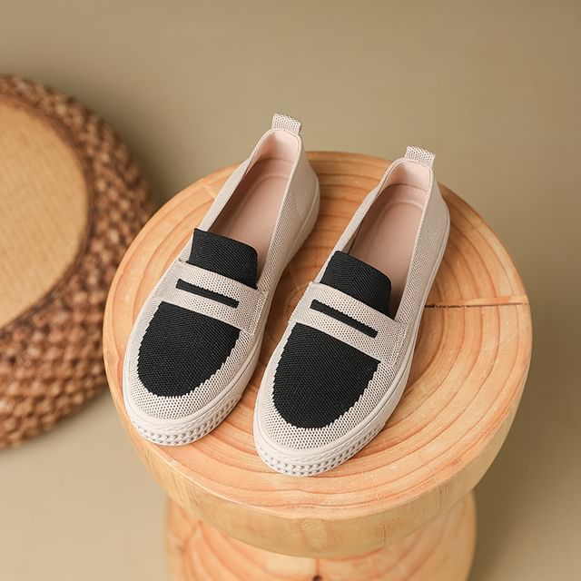 Contrast Trim Platform Slip-Ons