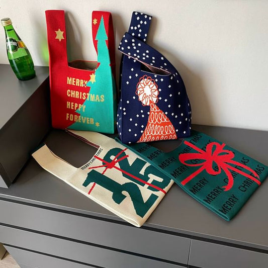 Christmas Knit Small Tote Bag ( Various Designs )
